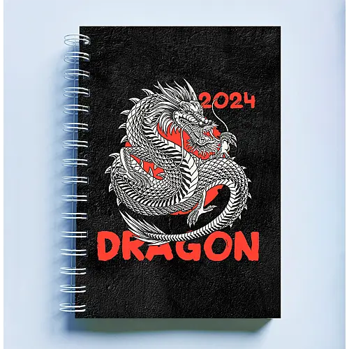 Скетчбук Sketchbook блокнот для малювання з новорічним принтом "2024 Dragon. Дракон 2024" А3 Кавун 48