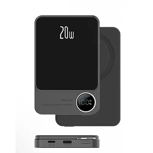 УМБ магнітна Mag Save з бездротовою зарядкою 10000 mAh 20 Вт для iPhone Сірий (Q920WPlus) Power