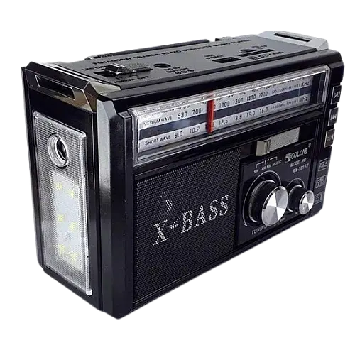 Портативний радіоприймач Golon RX-381/2 USB/SD з LED ліхтарем Чорний (1756375737)
