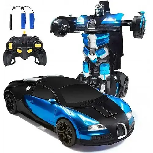 Радіоуправляюча машинка OPT-TOP Bugati робот з пультом 1:18 Robot Car синій (2086350965)