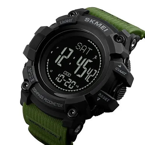 Cпортивні годинники Skmei 1356 Compass з компасом ударостійкі Зелені