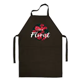 Фартук чорний кухонний з принтом для флориста I'm A Florist Я - флорист Рози ФА000736 Кавун 68 см