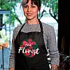 Фартук чорний кухонний з принтом для флориста I'm A Florist Я - флорист Рози ФА000736 Кавун 68 см