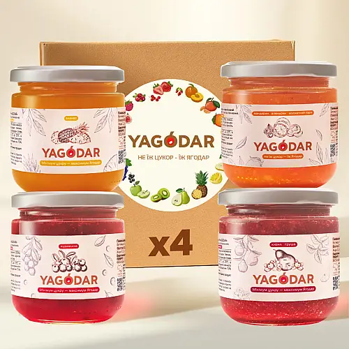 Набір джемів YAGODAR Асорті смаків 4 шт (2190247283)