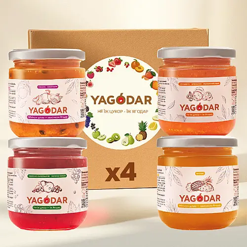 Набір джемів YAGODAR Асорті смаків 4 шт (2196091433)