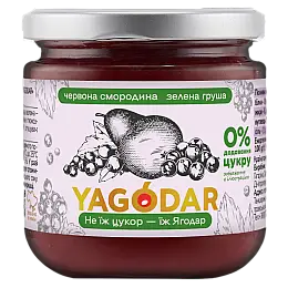 Джем без сахара YAGODAR Красная смородина с грушей 210 г (2206916198)