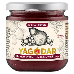 Джем с низким содержанием сахара YAGODAR Кизил и груша 210 г (2206916563)