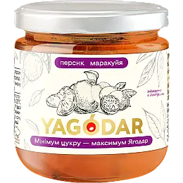 Джем с низким содержанием сахара YAGODAR Персик с маракуйя 210 г (2206919313)