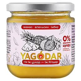 Джем без сахара YAGODAR Ананас Апельсин Имбирь 210 г (2206920158)