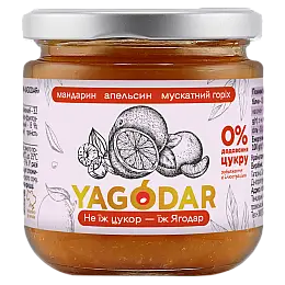 Джем без сахара YAGODAR Мандарин Апельсин Мускатный орех 210 г (2206921016)