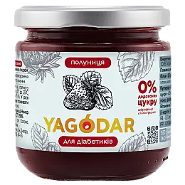 Джем для диабетиков на пектине YAGODAR Клубника 210 г (2333380380)