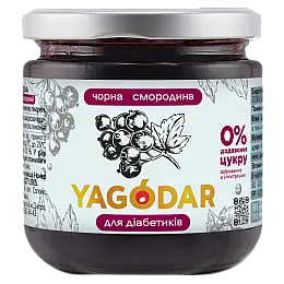 Джем для диабетиков на пектине YAGODAR Черная смородина 210 г (2333380381)