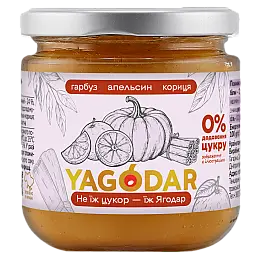 Джем без сахара YAGODAR Тыквенный с апельсином и корицей 210 г (2344975534)