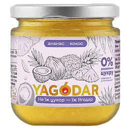 Джем без сахара YAGODAR Ананас с кокосом 210 г (2344975537)