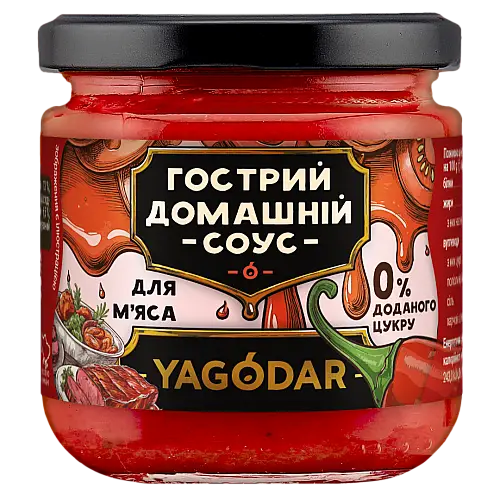 Томатний соус для м'яса YAGODAR Гострий 200 г (2386147569)
