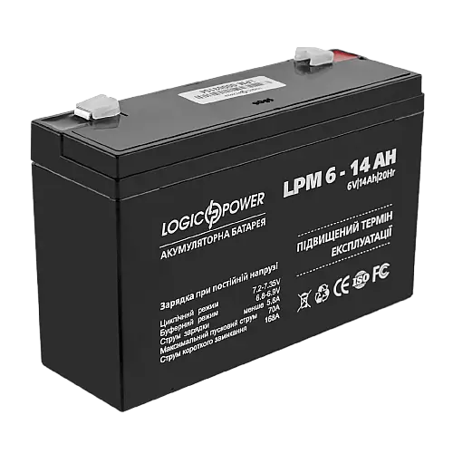 Акумулятор AGM LogicPower LPM 6-14 AH
