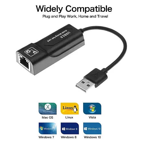 Сетевий адаптер перехідник Pix-Link USB LAN SR9900 мережна карта Black (16158-hbr)