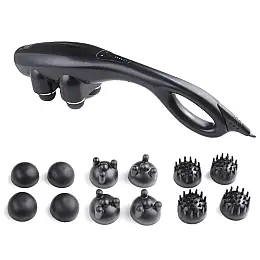 Ручной массажер для мышц RIAS Quad Action Percussion 12в1 Black (3_01222)