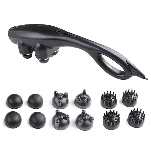 Ручной массажер для мышц RIAS Quad Action Percussion 12в1 Black (3_01222)