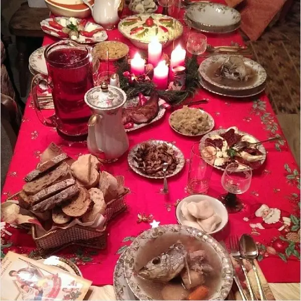 фотография новогодний стол