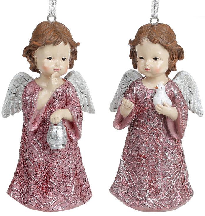 Набір 2 декоративних підвіски Angel Тіффані 7х5.5х13 см полістоун Bona DP43219