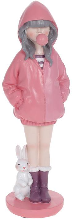 Фигурка интерьерная 7.5х9х26 см Pink Девочка с Кроликом Bona DP118508